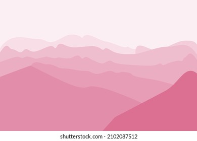 Fantasie zum Thema Morgenlandschaft, Sonnenaufgang in den Bergen, Panoramasicht, Vektorgrafik