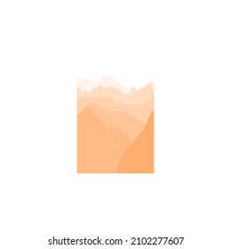 Fantasy on the theme of the morning landscape, sunrise in the mountains, panoramic view, vector illustration