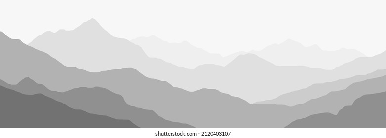 Fantasy on the theme of the mountain landscape, black and white landscape