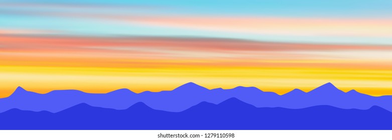 Fantasy on the theme of mountain scenery, panoramic view