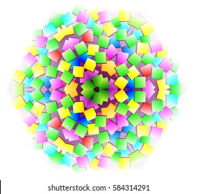 Fantasy ornament done in kaleidoscopic style. Geometric vector image.