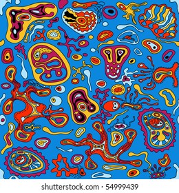 Fantasy ornament pattern, seamless, vector illustration