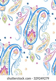 Fantasy paisley seamless pattern for fabric, textile, wrapping paper, wallpaper, card