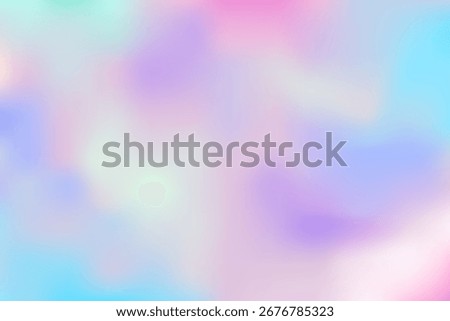 Fantasy pastel iridescent unicorn background, hologram gradient blur. Fluid pearl ombre bg. Vintage groovy cover, foil.