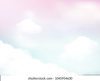 fantasy pastel of sky and soft cloud abstract background. Vector illustration
