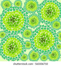 Fantasy pattern with colored hearts. Vector illustration.