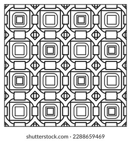 Fantasy pattern number 13 for coloring. Binding squares. Page for coloring book, title page, seamless pattern. Vector illustration