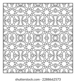 Fantasy pattern number 6 for coloring. Openwork decor. Page for coloring book, title page, seamless pattern. Vector illustration