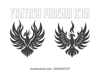 Fantasy phoenix icon vector file