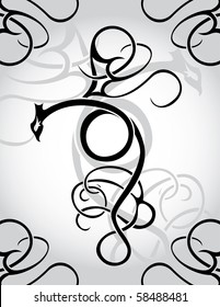 Fantasy phoenix tattoo silhouette vector illustration