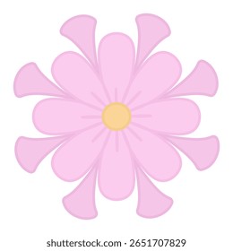 Fantasia broto rosa. Cabeça de flor. Ilustração do vetor de cores. Fundo branco isolado. Estilo plano. Ideia para web design.