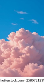 Fantasy pink cloud in sky pastel vector background. Abstract 3d candy fluffy texture with gradient. Fairy paradise realistic soft cloudy sunset landscape. Sweet dream illustration painting design