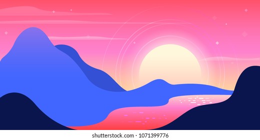 fantasy-pink-sunrisesunset-imaginary-landscape-260nw-1071399776.jpg