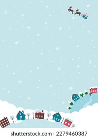Fantasy planet web banner illustration with Christmas motif (with space for design and text) | portrait