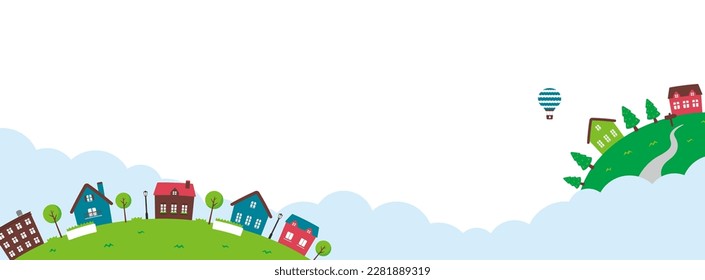 Fantasy planet web banner illustration (with space for design and text)