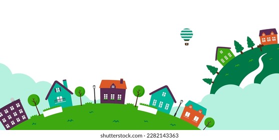 Fantasy planet web banner illustration (with space for design and text)