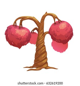 Fantasy plant illustration. Vector nature element for alien landscape design.