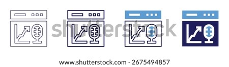 Fantasy podcast icon in 4 different styles. Thin Line, Line, Bold Line, Duotone. Duotone style. Editable stroke.