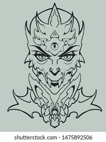 Fantasy portrait illustration of a weird and sinister reptilian creature from new world order conspiracy theory