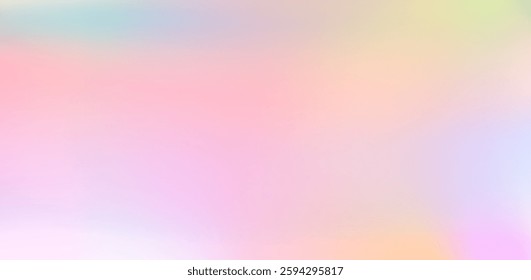 Fantasy princess background with stars, lights and glow. Vanilla sky. Kawaii unicorn wallpaper on hologram backdrop with fantasy glares. Premium vector.