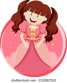 Fantasy princess character on white background illustration
