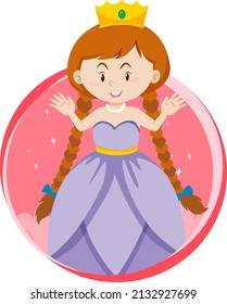 Fantasy princess character on white background illustration