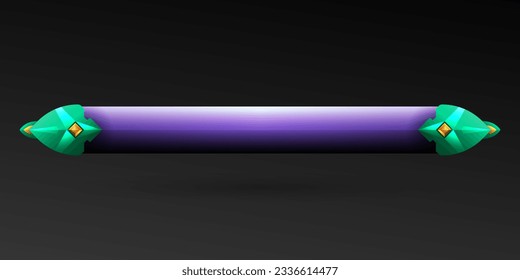 Fantasy Purple Game Title Banner, Abstract style lower third for game ui design