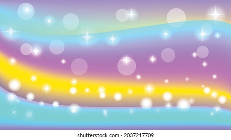 Fantasy rainbow background with stars effect, for unicorn background. color pastel background