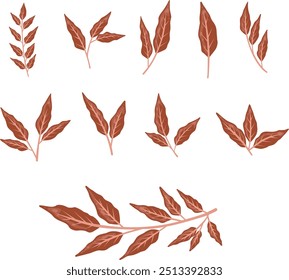 Fantasy red Autumn Bunch of leaves illustration for decoration on Autumn forest ,nature and romance concept. 