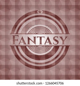 Fantasy red geometric emblem. Seamless.