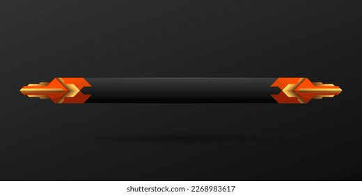 Fantasy red and gold border lower third game gui title banner