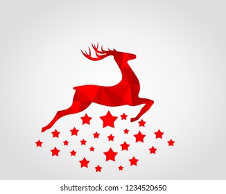 Fantasy reindeer flying