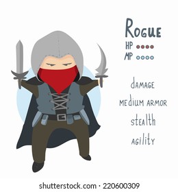 fantasy rogue holds daggers