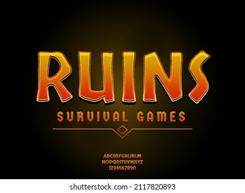 fantasy rough ruins text effect