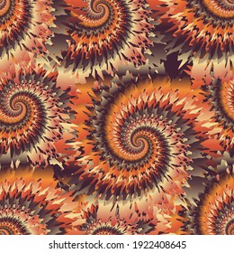 Fantasy seamless pattern with creative spirals in a psychedelic style. Good print for wrapping paper, packaging design, wallpaper, ceramic tiles, and textile