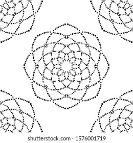 Fantasy seamless pattern with ornamental mandala. Abstract round doodle flower background. Floral geometric circle. Vector illustration. 