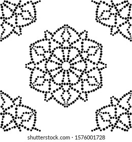 Fantasy seamless pattern with ornamental mandala. Abstract round doodle flower background. Floral geometric circle. Vector illustration. 