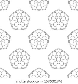 Fantasy seamless pattern with ornamental mandala. Abstract round doodle flower background. Floral geometric circle. Vector illustration. 