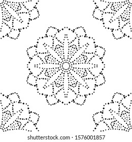 Fantasy seamless pattern with ornamental mandala. Abstract round doodle flower background. Floral geometric circle. Vector illustration. 