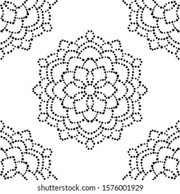 Fantasy seamless pattern with ornamental mandala. Abstract round doodle flower background. Floral geometric circle. Vector illustration. 