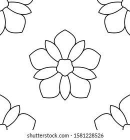 Fantasy seamless pattern with ornamental mandala. Abstract round doodle flower background. Floral geometric circle. Vector illustration.  