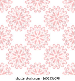 Fantasy seamless pattern with ornamental mandala. Abstract round doodle flower background. Floral geometric circle. Vector illustration.  