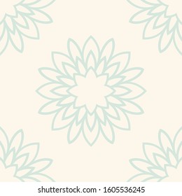 Fantasy seamless pattern with ornamental mandala. Abstract round doodle flower background. Floral geometric circle. Vector illustration.  
