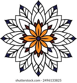 Fantasía sin patrón con mandala ornamental. Flor de doodle redonda Abstractas
