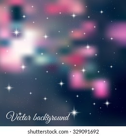 Fantasy shine sky blur background. Vector