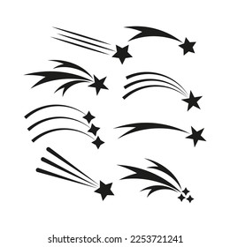 Fantasy shooting stars icons. Star icon. Vector illustration.