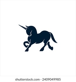 Fantasy sign unicorn standing on white background.