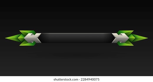 Fantasy silver and green border lower third game gui screen title banner