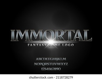 Fantasy Silver Iron Steel Immortal Text Effect