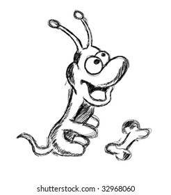 Esbozo de fantasía de un perro alienígena